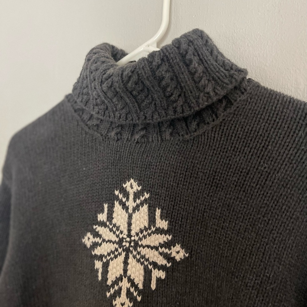 Vintage Ralph Lauren Charcoal Knit snowflake turtleneck Sweater
